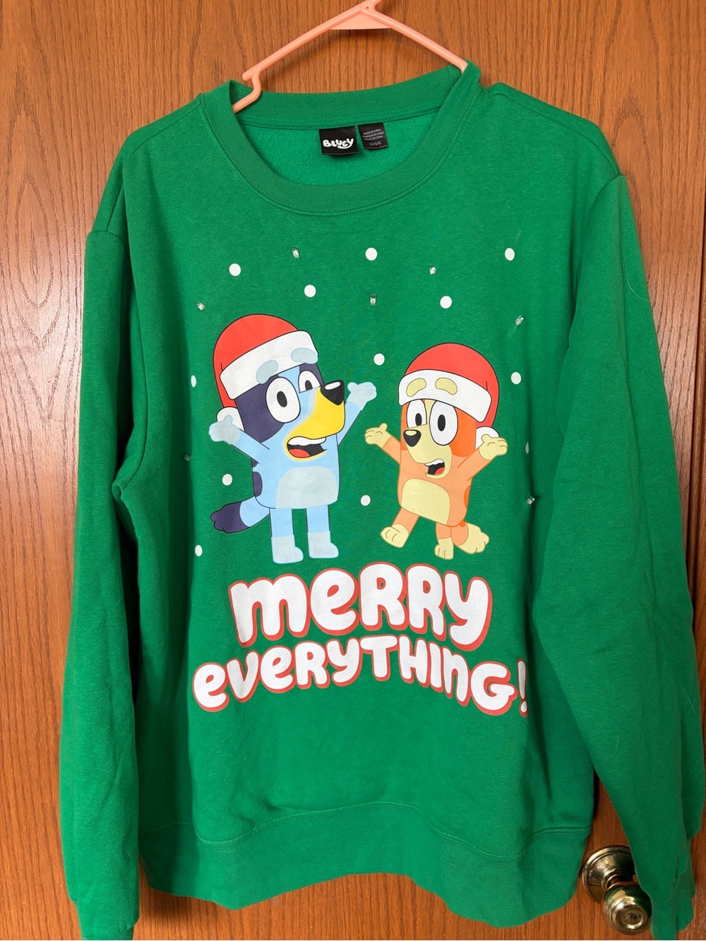 Bluey 'Merry Everything' Adult  Holiday Sweatshirt